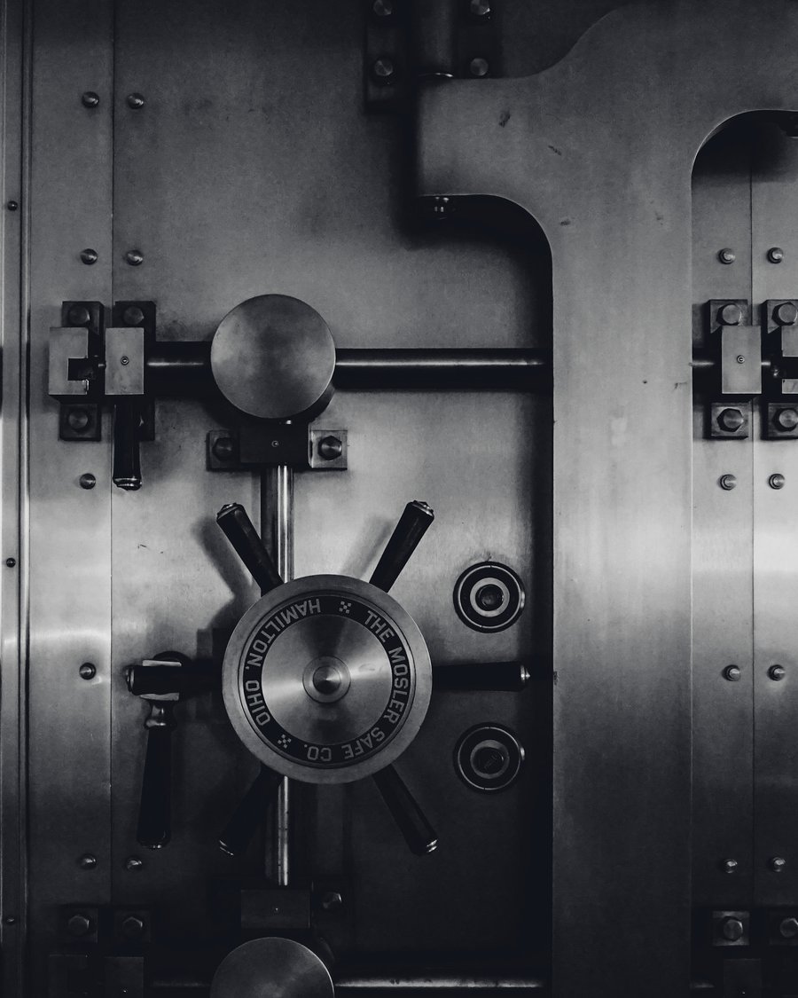 A steel vault door